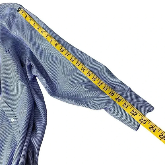 J. Hilburn Casual Long Sleeve Button Down Dress Shirt Size XL Houndstooth Blue - Picture 12 of 16